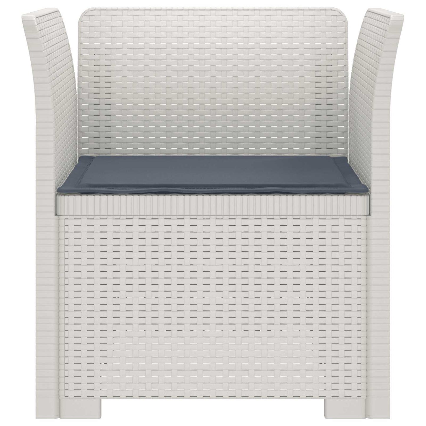 Poltrona a 1 Posto con Cuscino Aspetto Rattan PP Bianco | homemem39
