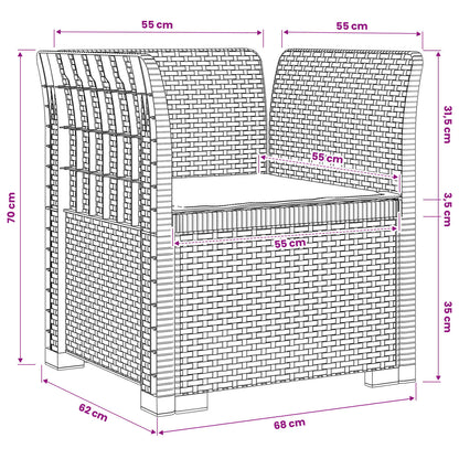 Poltrona a 1 Posto con Cuscino Aspetto Rattan PP Grigio Chiaro | homemem39