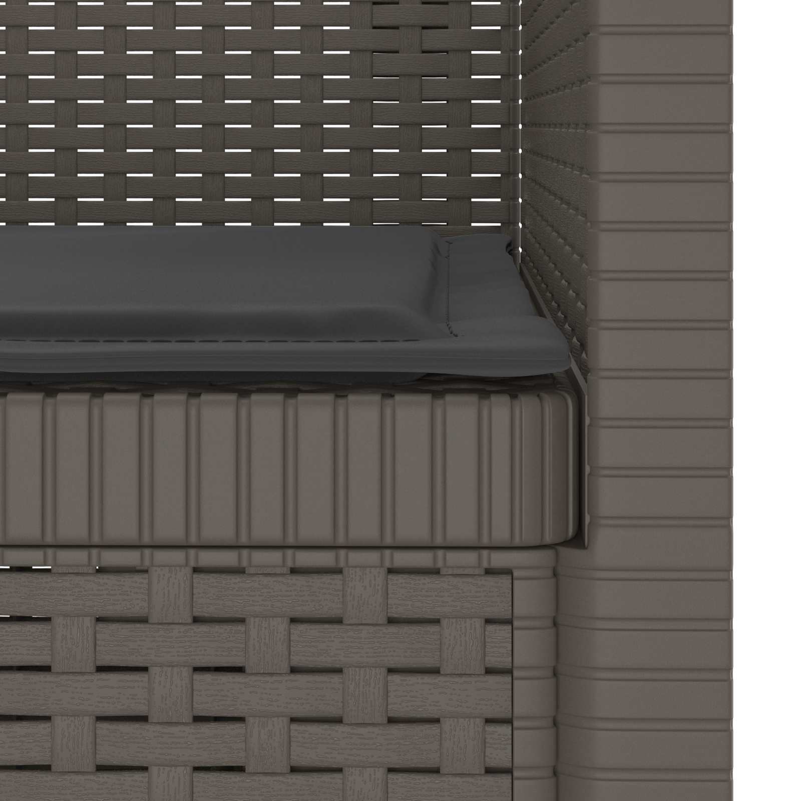 Poltrona a 1 Posto con Cuscino Aspetto Rattan PP Grigio Chiaro | homemem39
