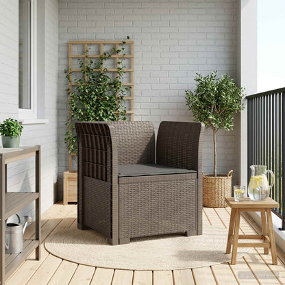 Poltrona a 1 Posto con Cuscino Aspetto Rattan PP Grigio Chiaro | homemem39