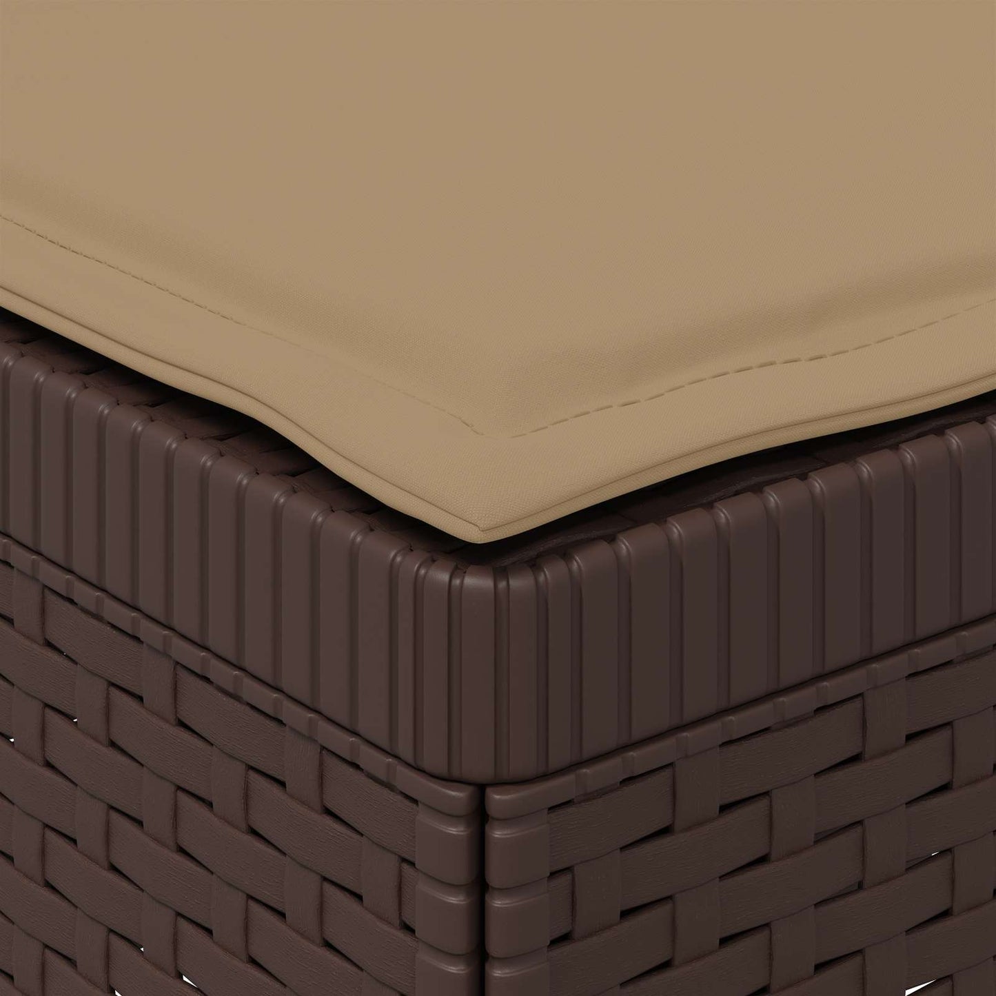 Divano da giardino 3 posti con cuscini in look rattan PP | homemem39