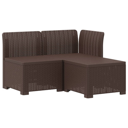 Divano da giardino 3 posti con cuscini in look rattan PP | homemem39