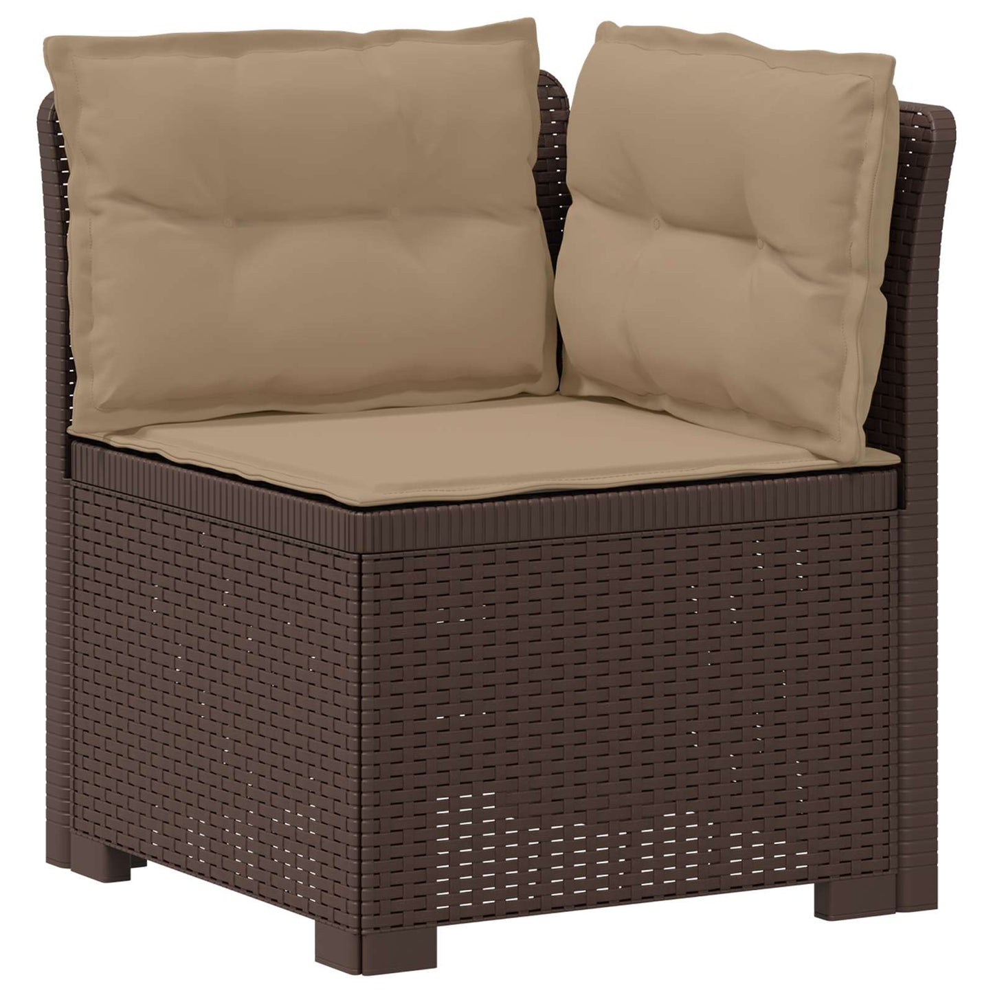 Divano da giardino 3 posti con cuscini in look rattan PP | homemem39