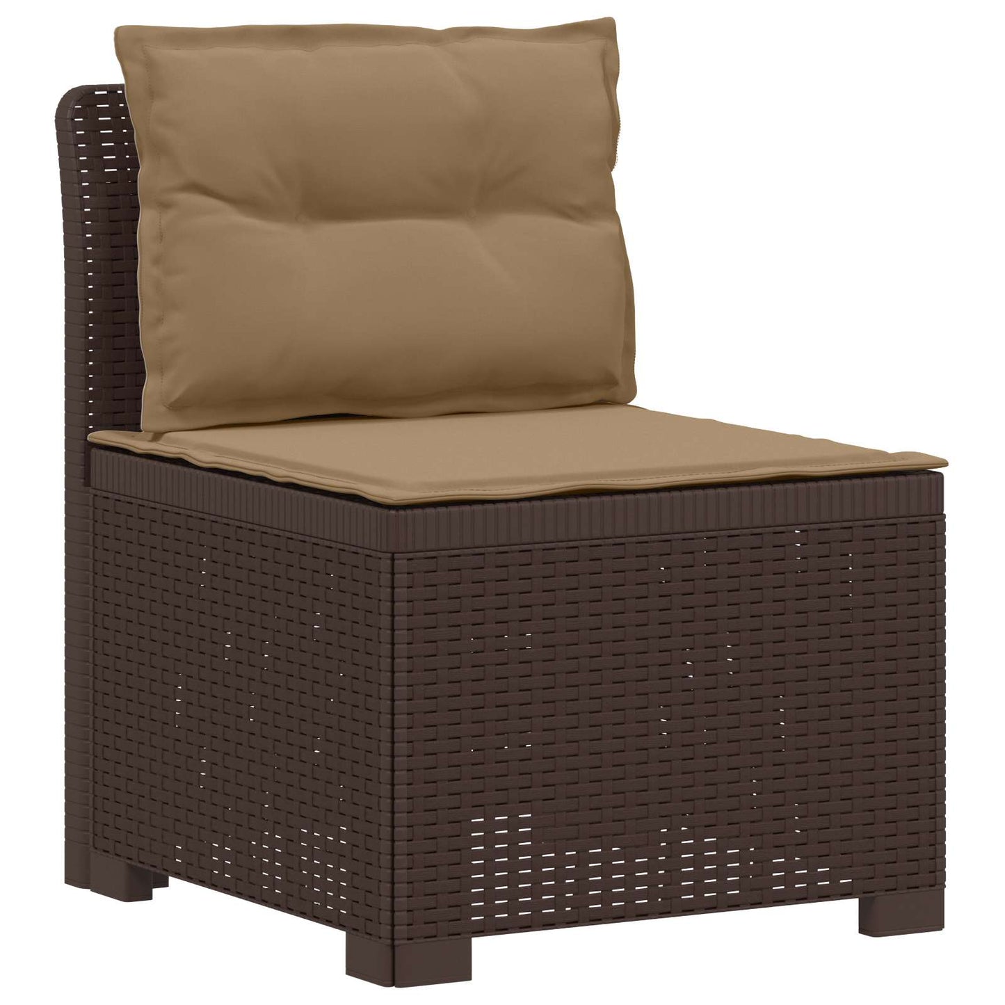 Divano da giardino 3 posti con cuscini in look rattan PP | homemem39