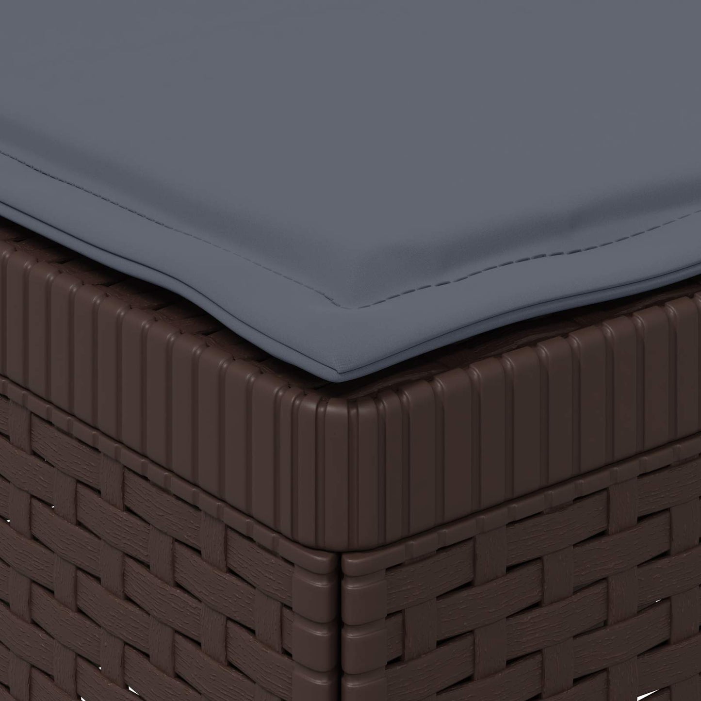 Divano da giardino 3 posti con cuscini in look rattan PP