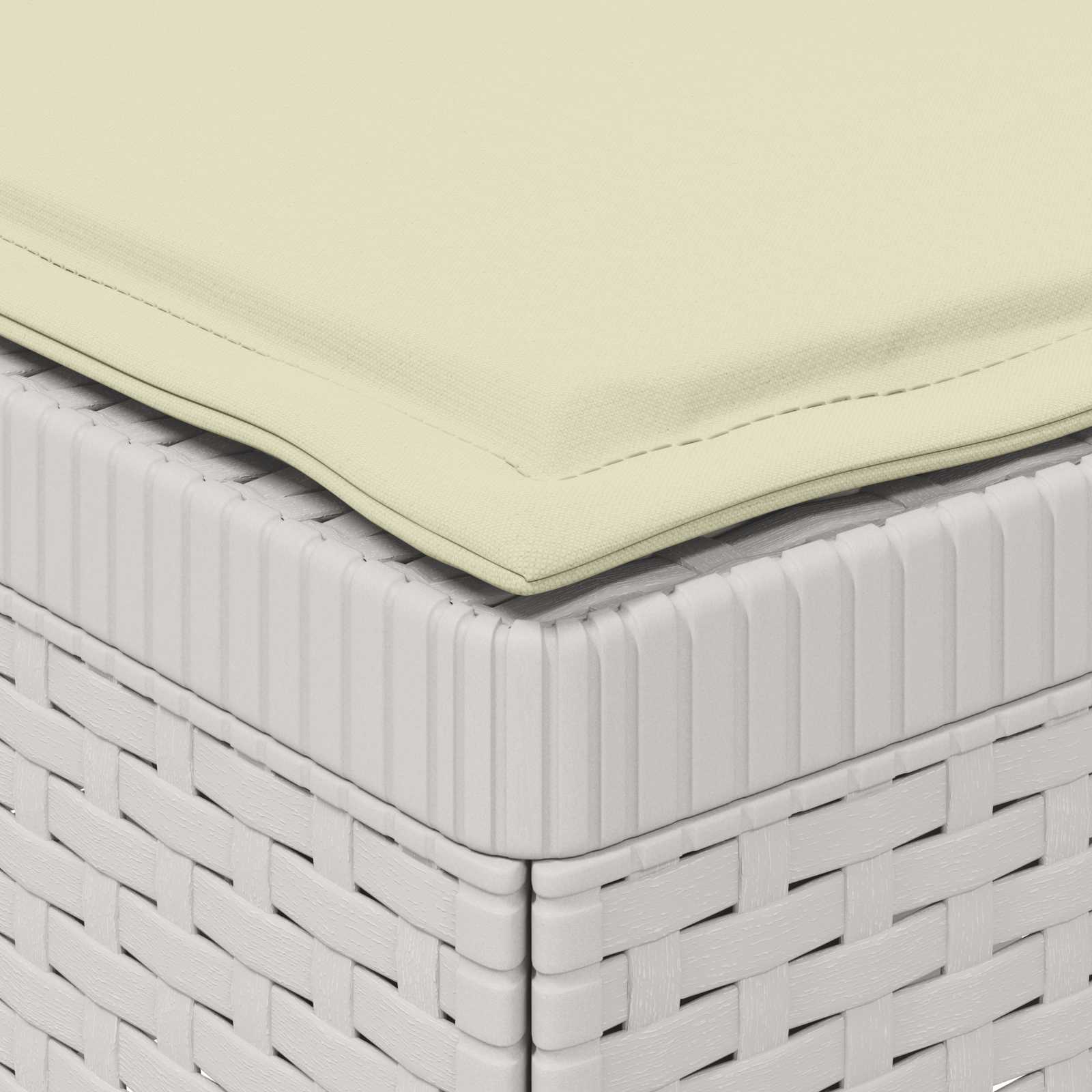 Divano da giardino 3 posti con cuscini in look rattan PP Bianco | homemem39