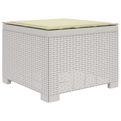 Divano da giardino 3 posti con cuscini in look rattan PP Bianco | homemem39