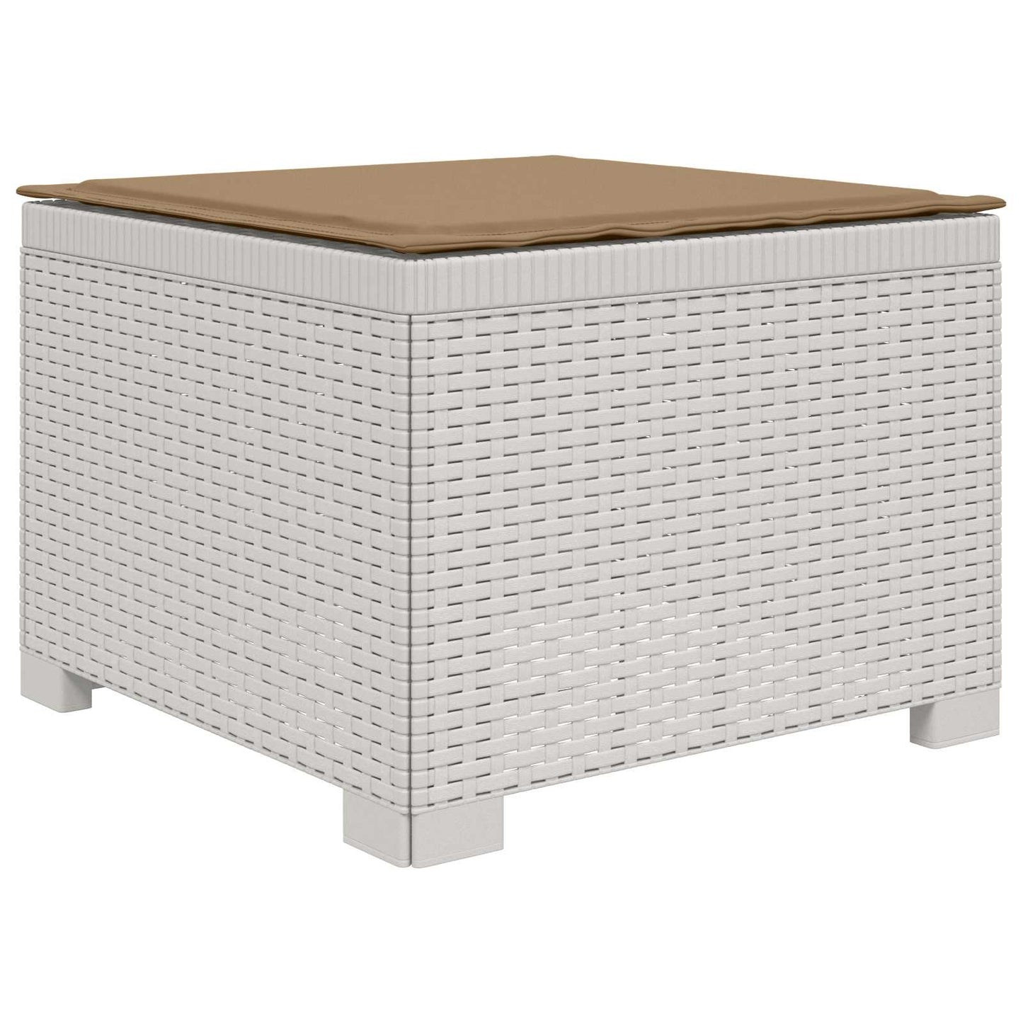 Divano da giardino 3 posti con cuscini in look rattan PP Bianco | homemem39