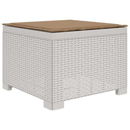 Divano da giardino 3 posti con cuscini in look rattan PP Bianco | homemem39