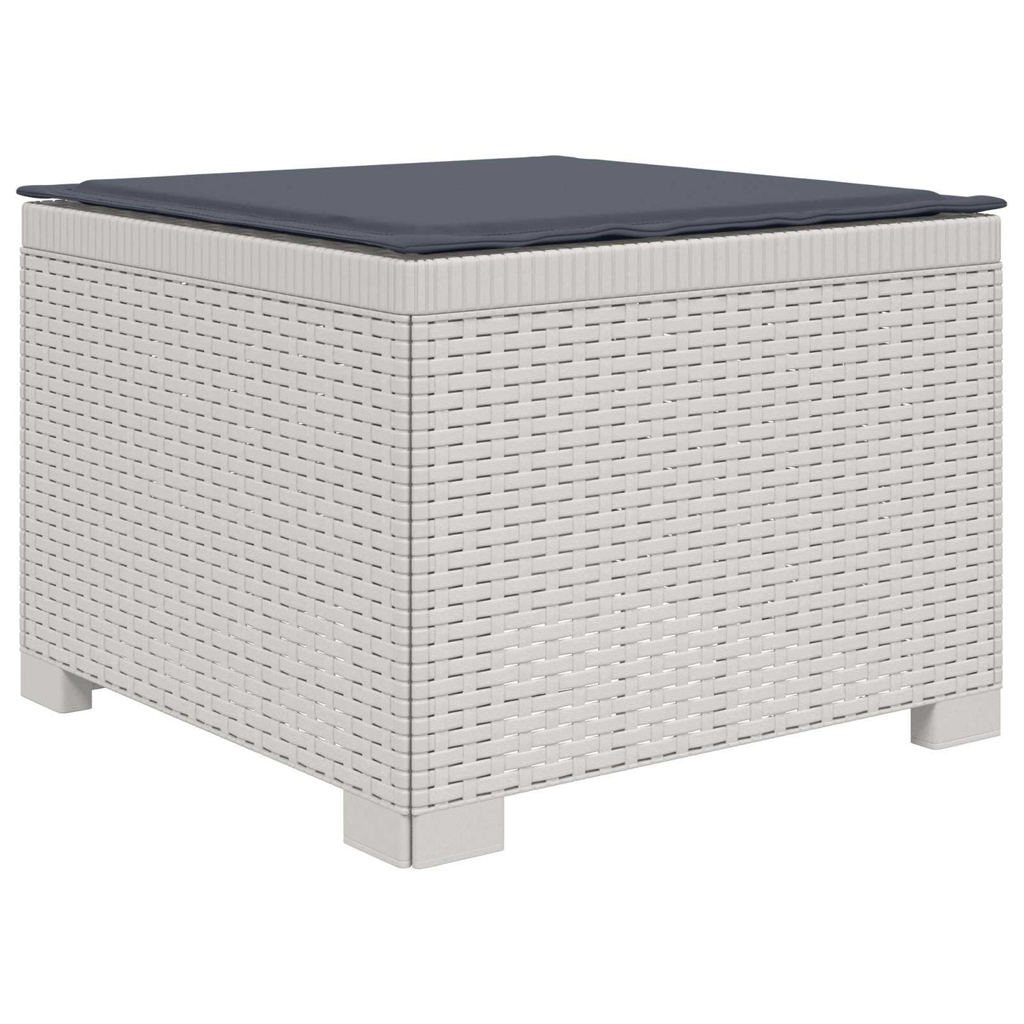Divano da giardino 3 posti con cuscini in look rattan PP Bianco
