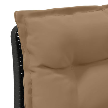 Divano da giardino 3 posti con cuscini in look rattan PP