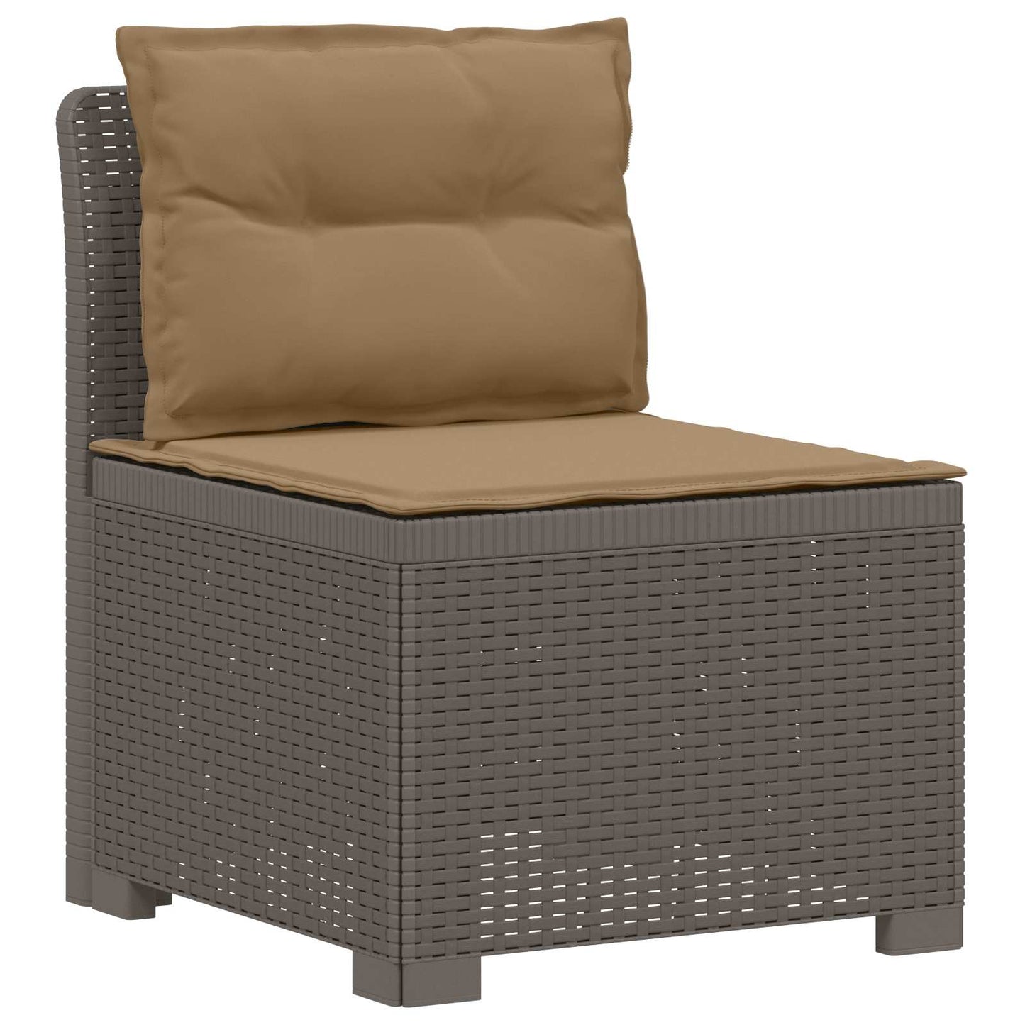 Divano da giardino 3 posti con cuscini in look rattan PP