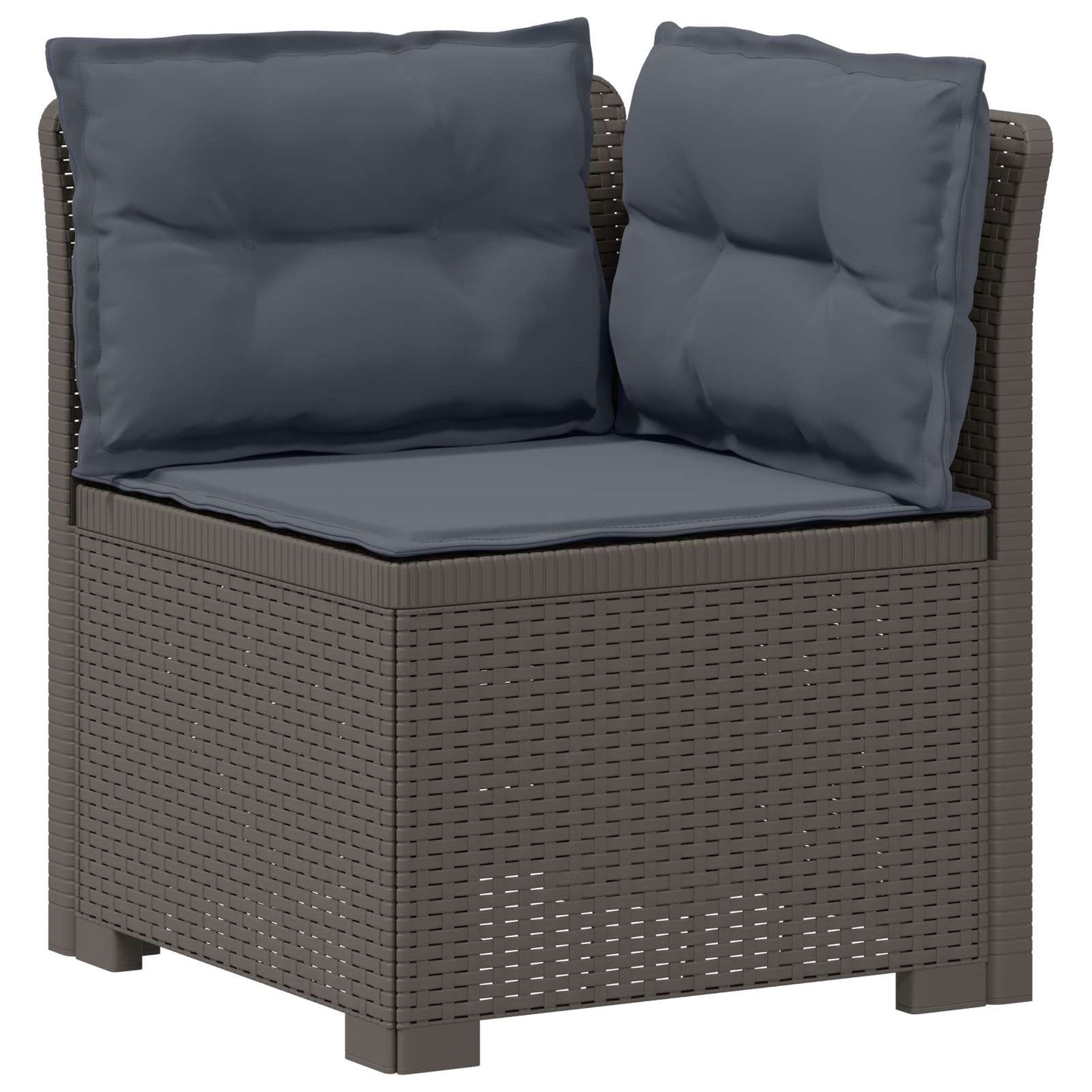 Divano da giardino 3 posti con cuscini in look rattan PP