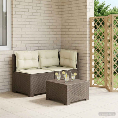 Divano da Giardino a 2 Posti con Cuscini Aspetto Rattan PP | homemem39