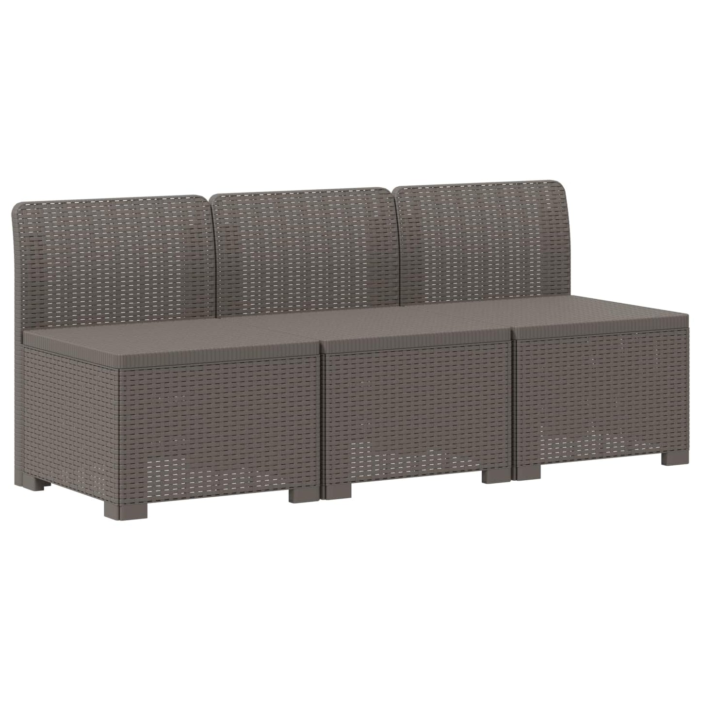 Divano da giardino 3 posti con cuscini in look rattan PP | homemem39