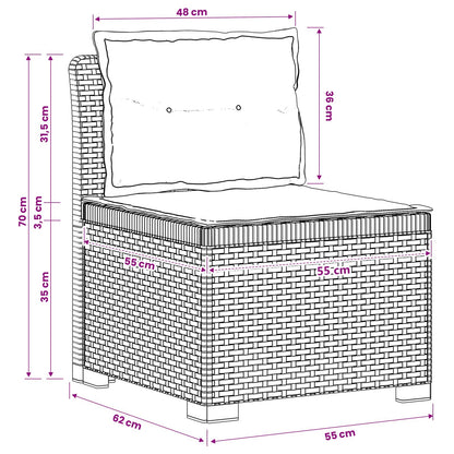Divano da giardino 3 posti con cuscini in look rattan PP | homemem39