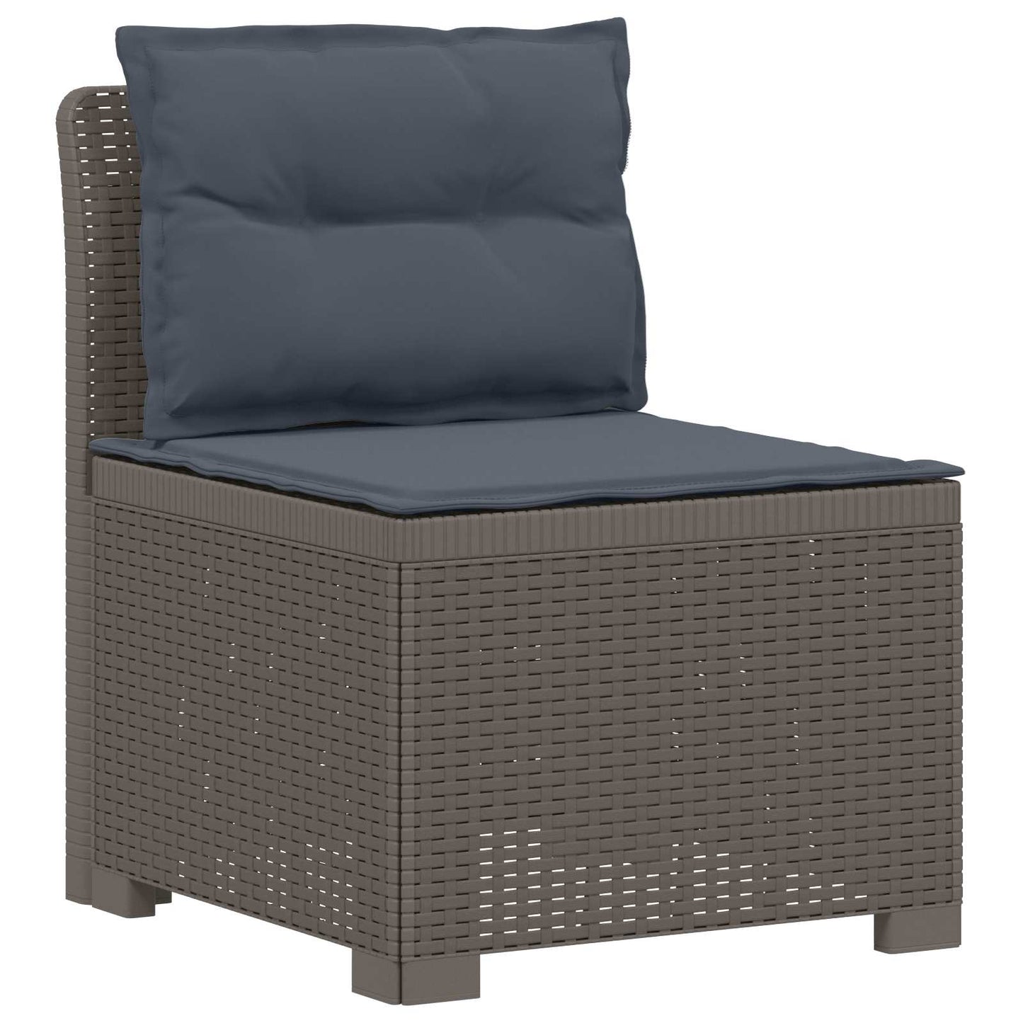 Divano da giardino 3 posti con cuscini in look rattan PP | homemem39