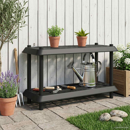 Unità di scaffalatura 2 livelli 100 x 40 x 55,5 cm PP Antracite | homemem39