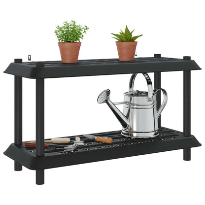 Unità di scaffalatura 2 livelli 100 x 40 x 55,5 cm PP Antracite | homemem39