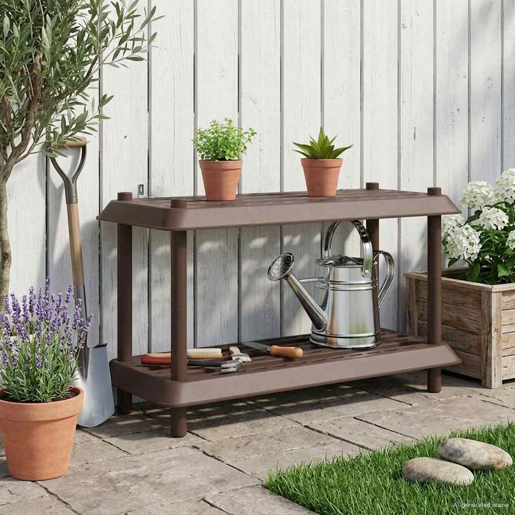 Unità di scaffalatura 2 livelli 100 x 40 x 55,5 cm PP Marrone | homemem39