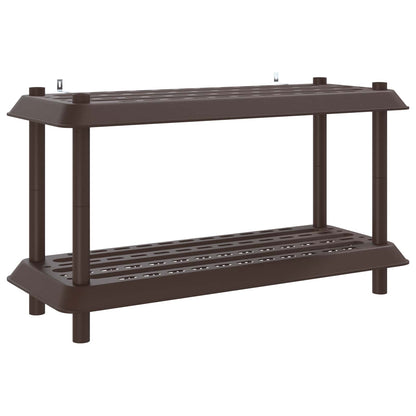 Unità di scaffalatura 2 livelli 100 x 40 x 55,5 cm PP Marrone | homemem39