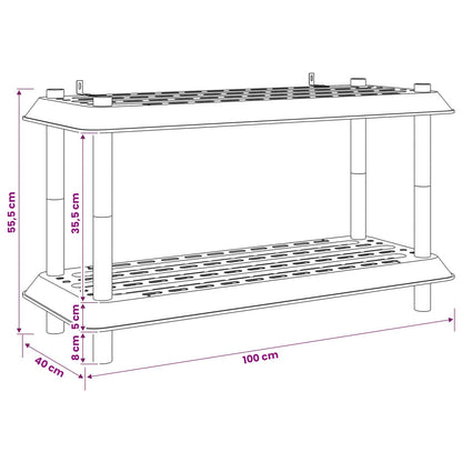 Unità di scaffalatura 2 livelli 100 x 40 x 55,5 cm PP Marrone | homemem39