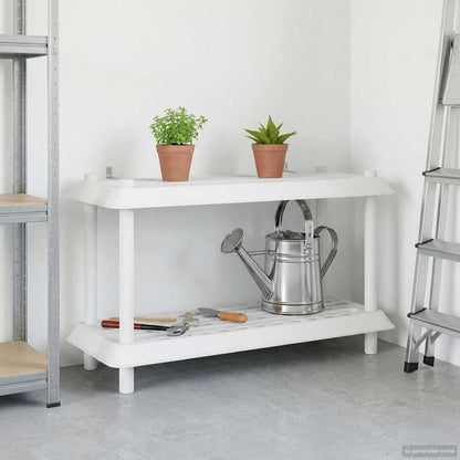 Unità di scaffalatura 2 livelli 100 x 40 x 55,5 cm PP Bianco | homemem39