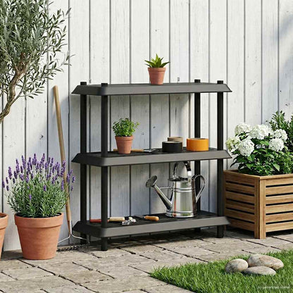 Unità di scaffalatura 3 livelli 100 x 40 x 96 cm PP Antracite | homemem39