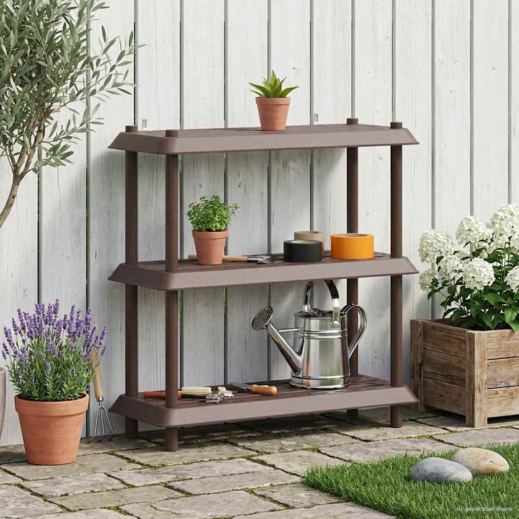 Unità di scaffalatura 3 livelli 100 x 40 x 96 cm PP Marrone | homemem39