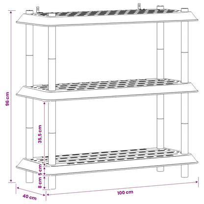 Unità di scaffalatura 3 livelli 100 x 40 x 96 cm PP Marrone | homemem39