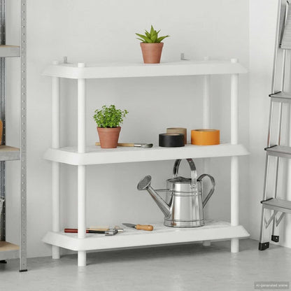 Unità di scaffalatura 3 livelli 100 x 40 x 96 cm PP Bianco | homemem39