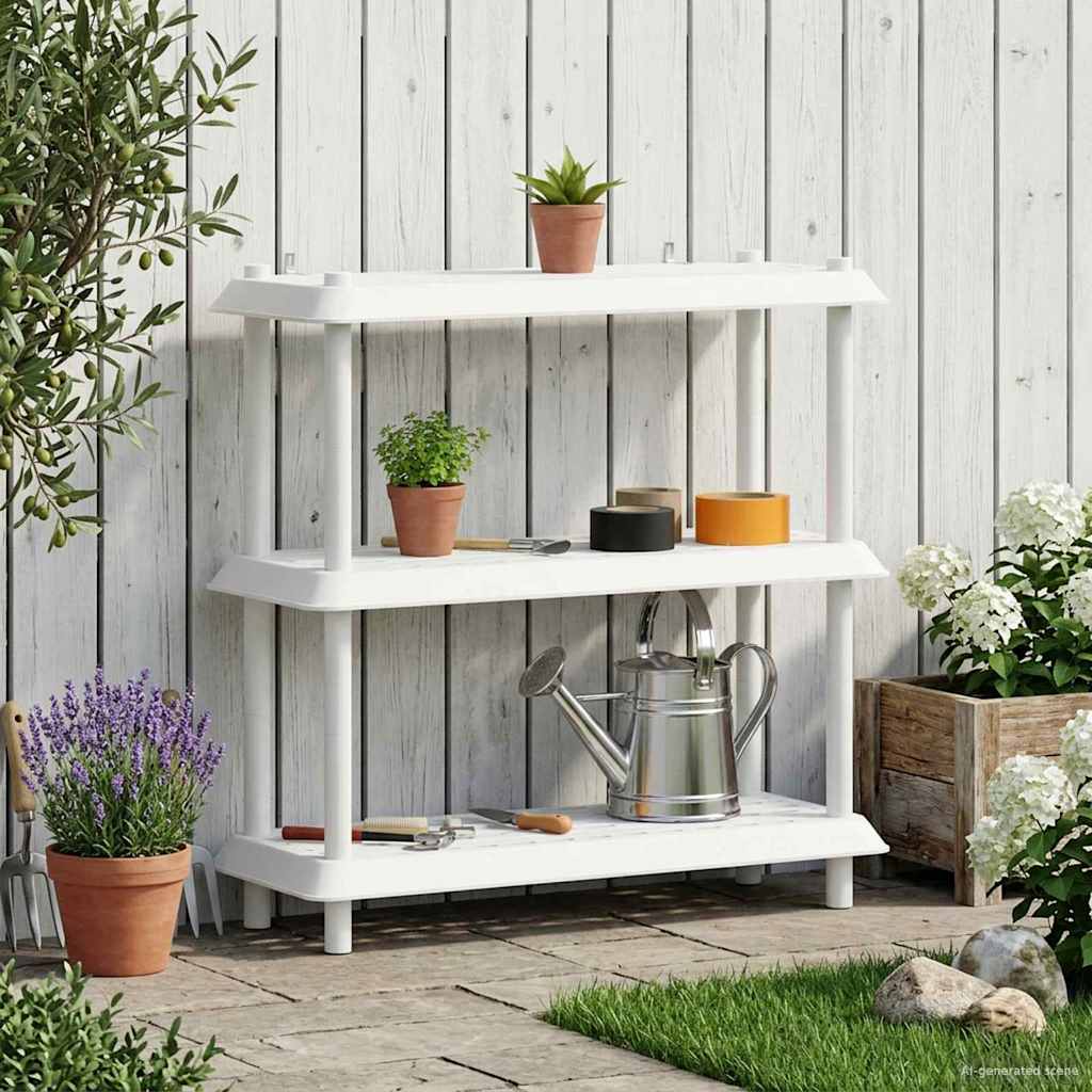 Unità di scaffalatura 3 livelli 100 x 40 x 96 cm PP Bianco | homemem39