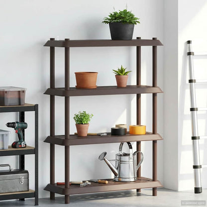 Unità di scaffalatura 4 livelli 100 x 40 x 136,5 cm PP Marrone | homemem39