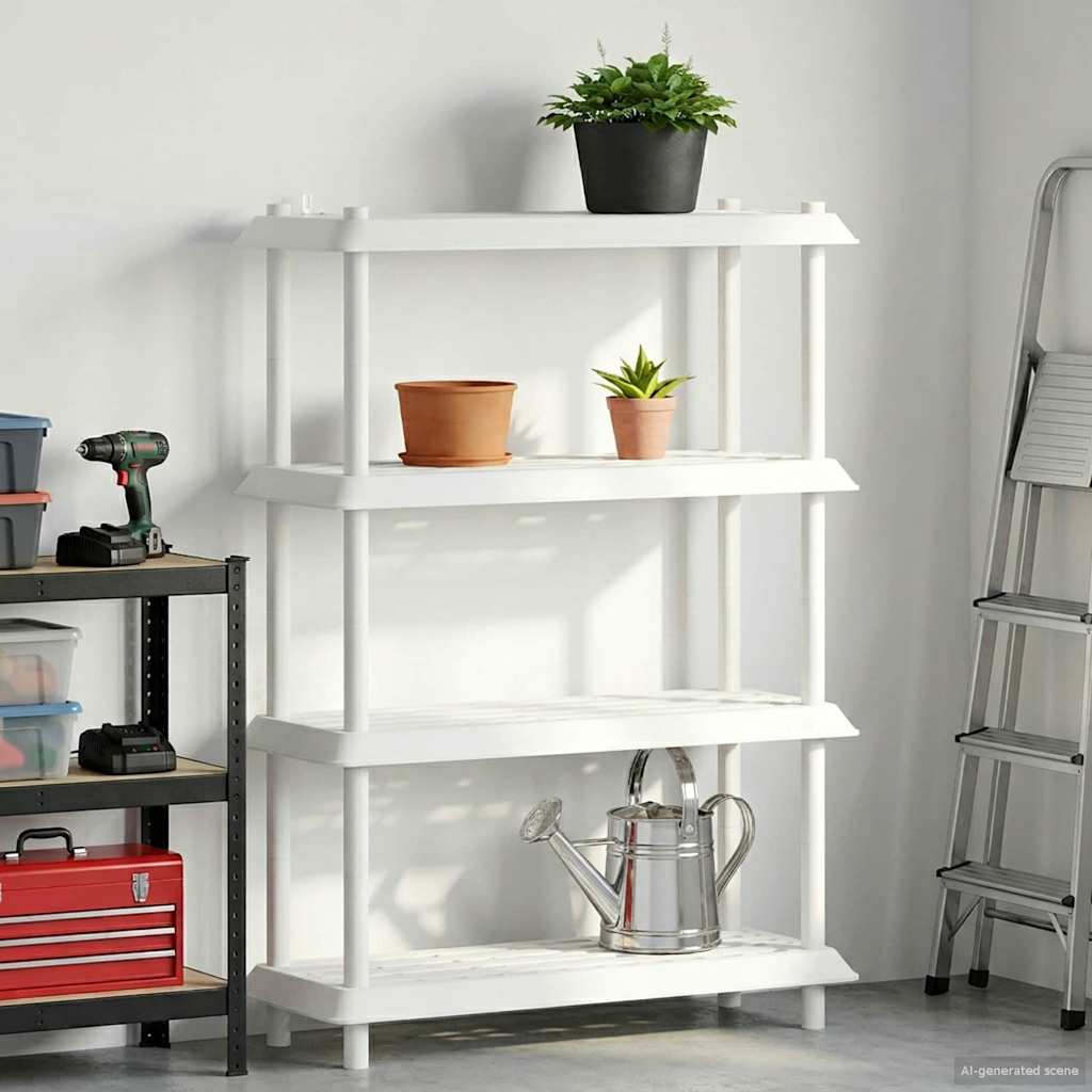 Unità di scaffalatura 4 livelli 100 x 40 x 136,5 cm PP Bianco | homemem39