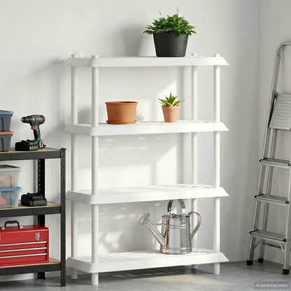 Unità di scaffalatura 4 livelli 100 x 40 x 136,5 cm PP Bianco | homemem39