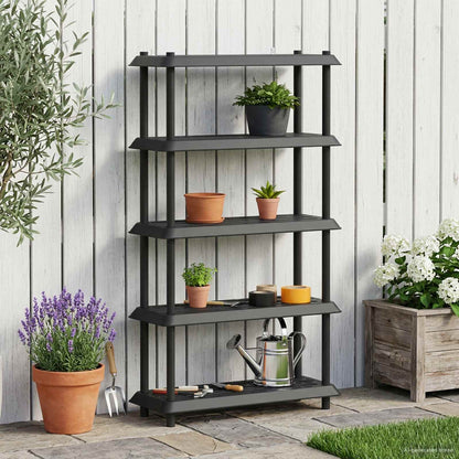 Unità di scaffalatura 5 livelli 100 x 40 x 177 cm PP Antracite | homemem39