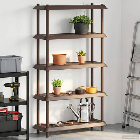 Unità di scaffalatura 5 livelli 100 x 40 x 177 cm PP Marrone | homemem39