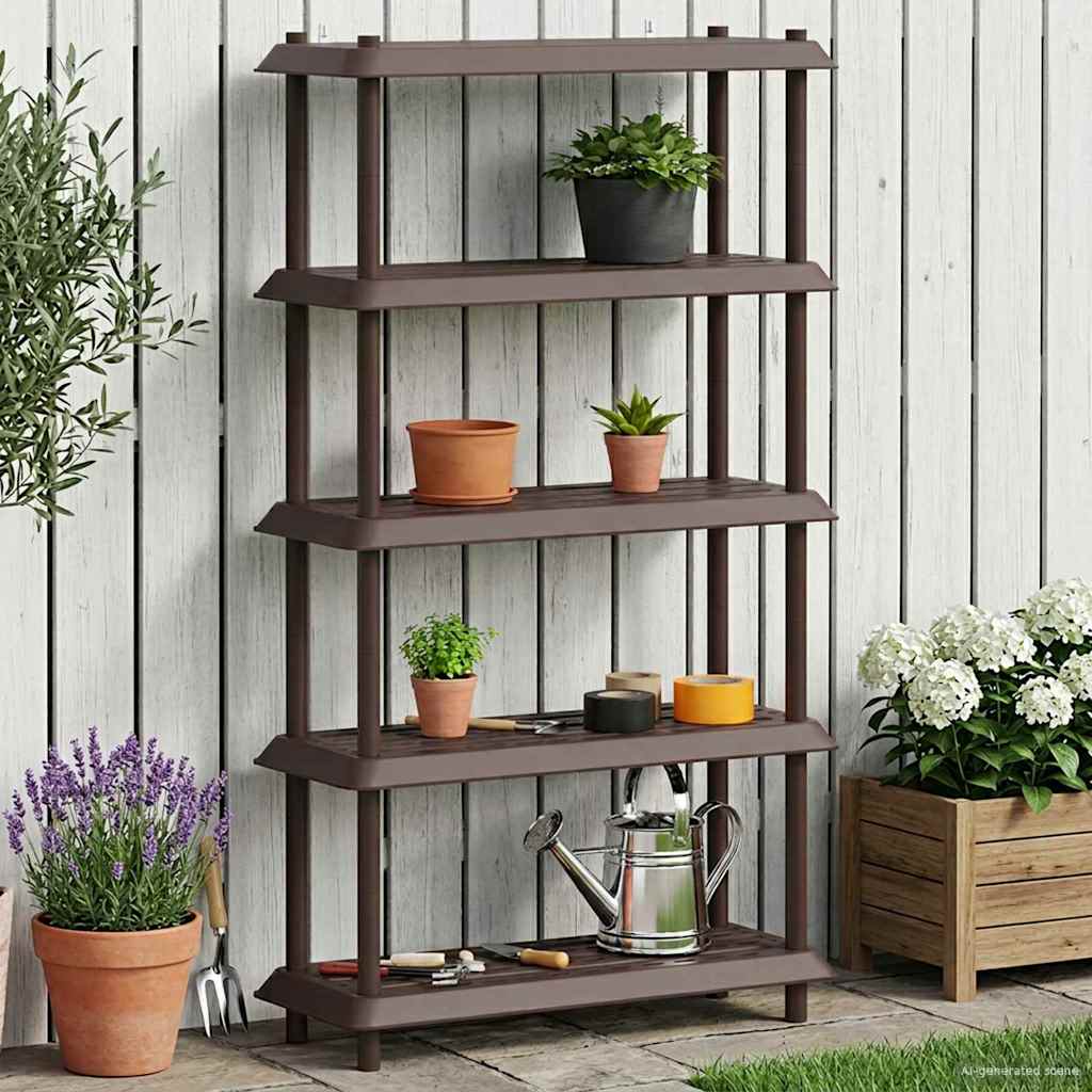 Unità di scaffalatura 5 livelli 100 x 40 x 177 cm PP Marrone | homemem39