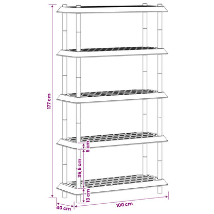 Unità di scaffalatura 5 livelli 100 x 40 x 177 cm PP | homemem39
