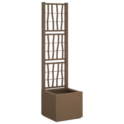Vaso da Giardino con Trellis Marrone 36 x 36 x 140 cm PP | homemem39