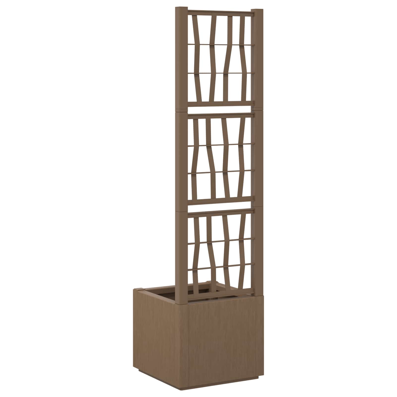 Vaso da Giardino con Trellis Marrone 36 x 36 x 140 cm PP | homemem39