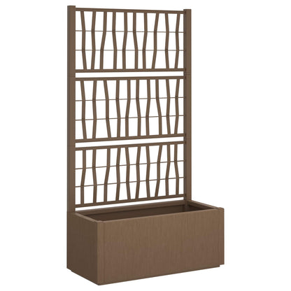 Vaso da Giardino con Trellis Marrone 80 x 36 x 140 cm PP