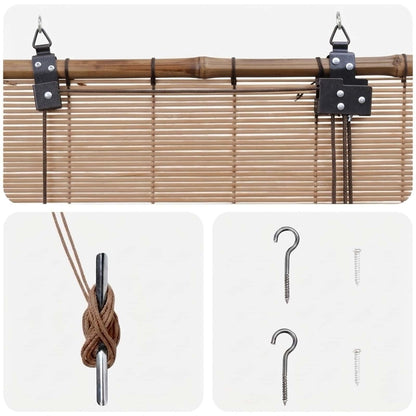 Tenda a rullo Marrone 50 x 220 cm Bambù