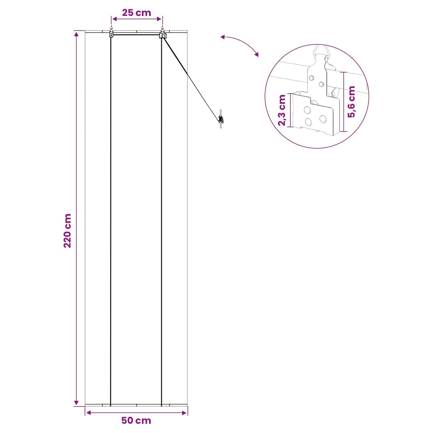 Tenda a rullo Marrone 50 x 220 cm Bambù