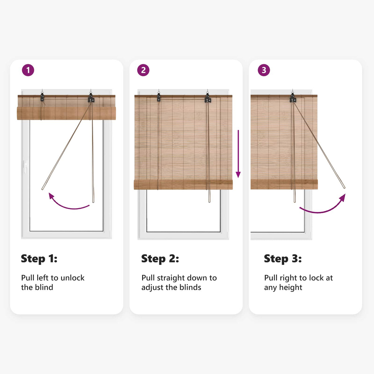 Tenda a rullo Marrone 60 x 220 cm Bambù | homemem39