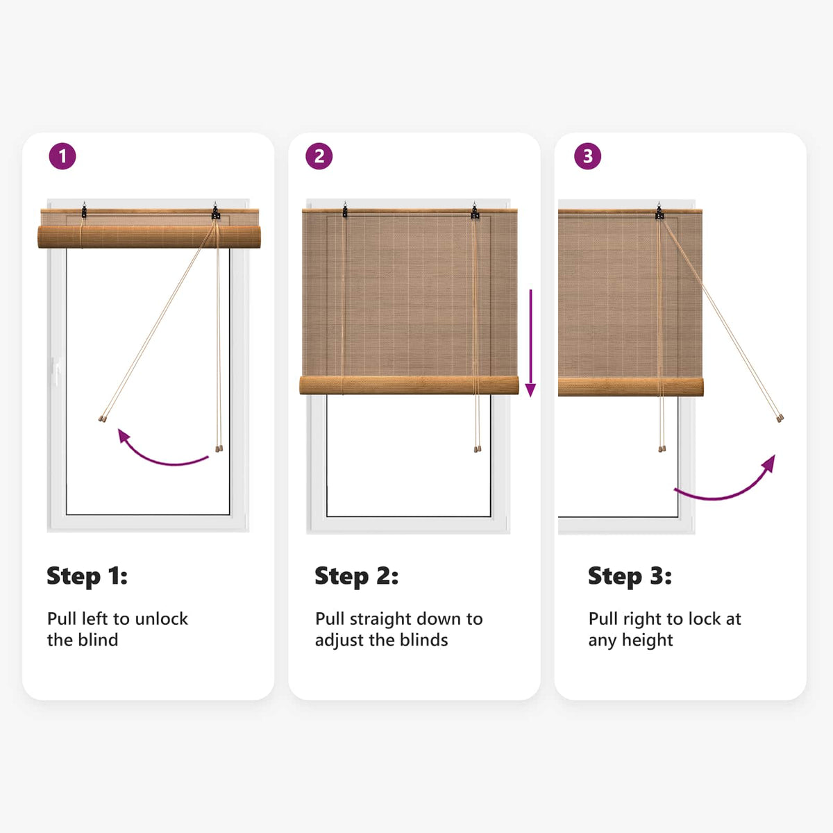 Tenda a rullo Marrone 140 x 220 cm Bambù | homemem39