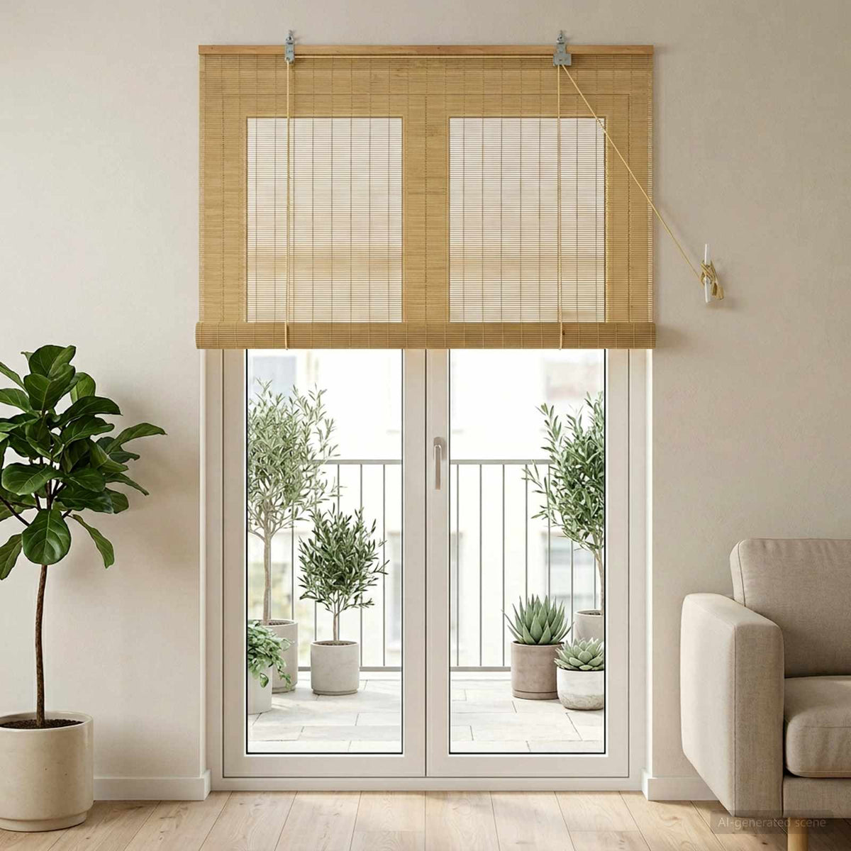 Tenda a rullo Naturale 100 x 220 cm Bambù | homemem39