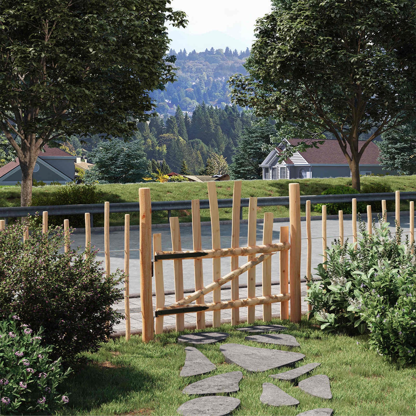 Cancello della recinzione arcuato 100 x 90 cm | homemem39