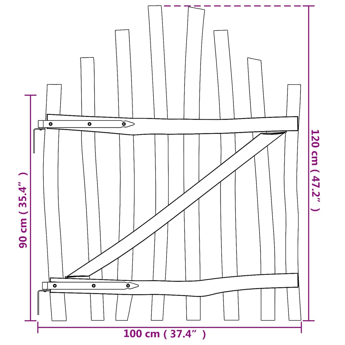 Cancello della recinzione arcuato 100 x 120 cm | homemem39