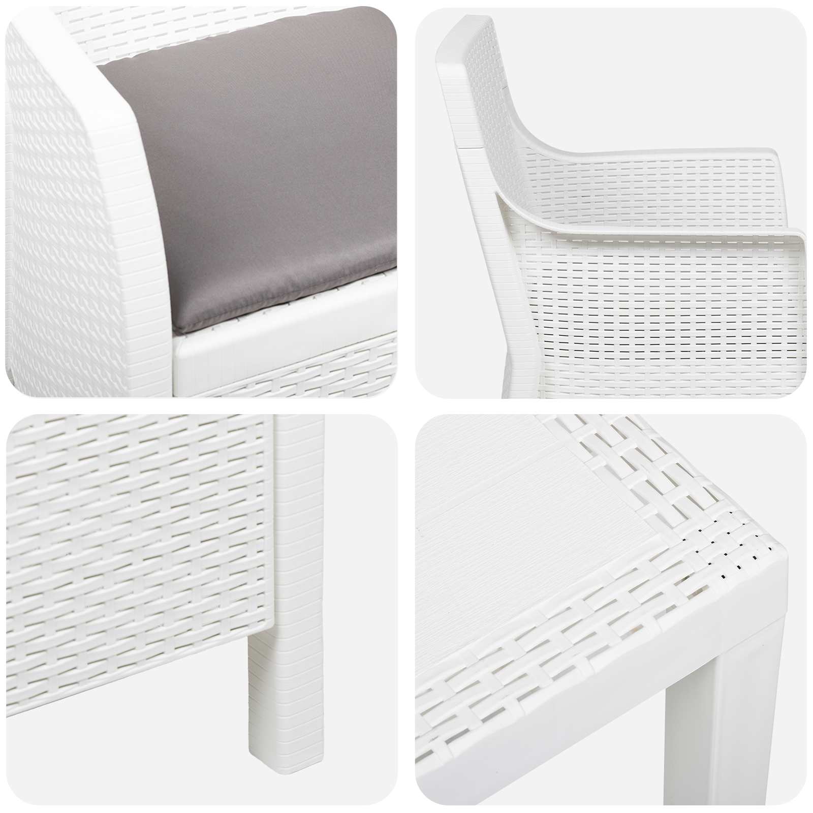 Set di relax con cuscino 3 pcs Bianco PP | homemem39